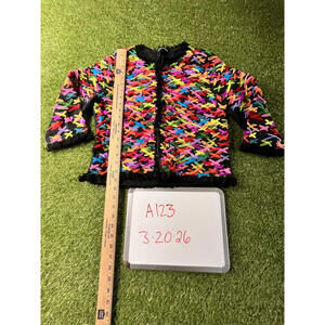 Michael Simon Multicolor Knit Cardigan Sweater Womens Medium
